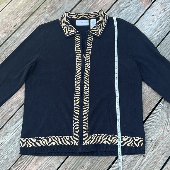 Alfred Dunner zip-up cotton-blend sweater S-M - Picture 8 of 9